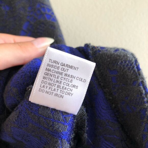 Nasty Gal Lace Faux Leather Wrap Snap Up Asymmetrical Mini Skirt Blue Black - Picture 12 of 13